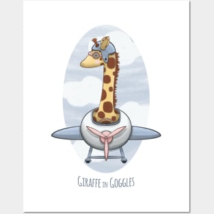 Giraffe in Goggles Posters and Art